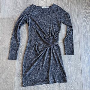 Athleta Solitude Ruched Waist Knit Dress in Marled Dark Gray Size XS